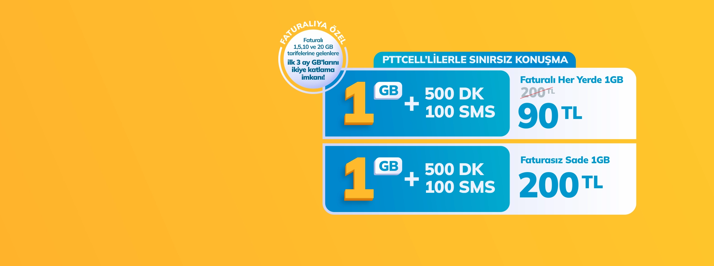 <p>Pttcell 1GB Tarife ve<br />Paketi</p>
