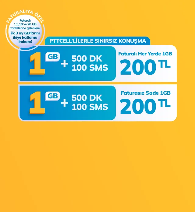 <p>Pttcell 1GB Tarife ve Paketi</p>